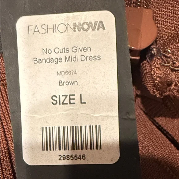 Fashion Nova Chocolate Bandage Midi Dress - Picture 3 of 3